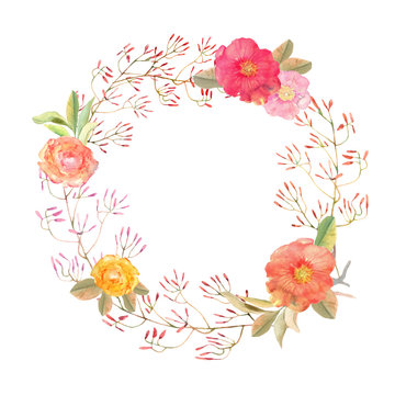 Vector flowers wreath . Elegant floral collection with isolated 