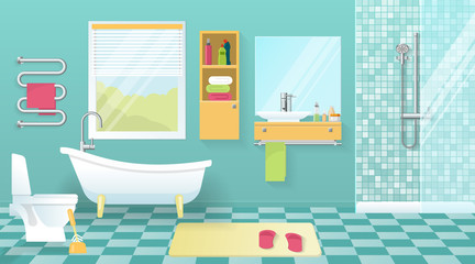 Naklejka na ściany i meble Modern Bathroom Interior