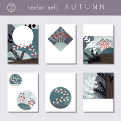 Set of calm autumn brochures