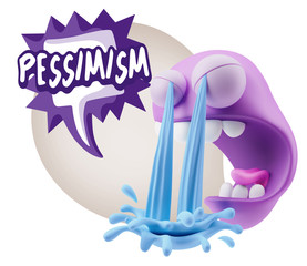 Obraz premium 3d Illustration Sad Character Emoji Expression saying Pessimisti