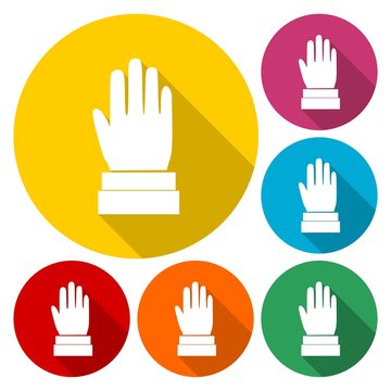 Hands raised up, Election or voting sign icon