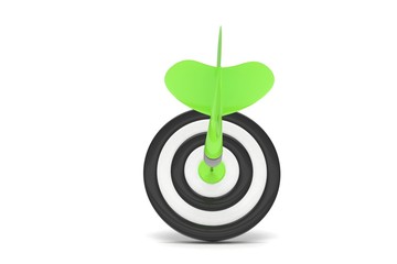 arrow darts in target. 3d rendering.