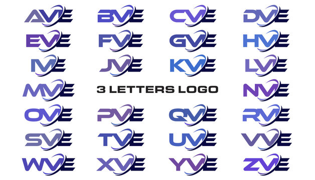 3 letters modern generic swoosh logo AVE, BVE, CVE, DVE, EVE, FVE, GVE, HVE, IVE, JVE, KVE, LVE, MVE, NVE, OVE, PVE, QVE, RVE, SVE, TVE, UVE, VVE, WVE, XVE, YVE, ZVE