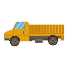 Vector tipper truck illustration isolated on white background. Vector tipper truck under construction icon illustration. Vector tipper isolated vector truck