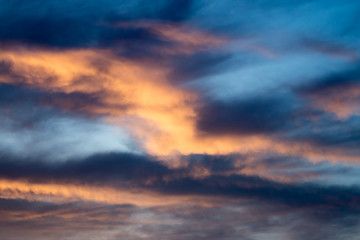 clouds on sky in the evening