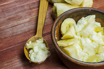 cottage cheese with a banana