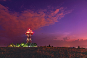 Weather station at blue hour