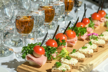 banquet table in a restaurant