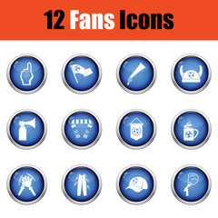 Set of soccer fans icons.