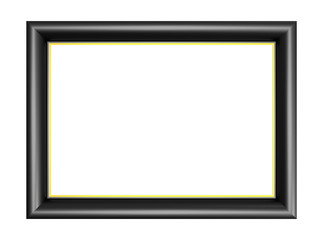 Black picture frame isolated on white background. 3D illustration.