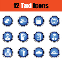 Set of twelve Taxi icons.