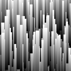 Abstract background with glitch effect, distortion, random vertical black and white lines for design concepts, posters, banners, web, presentations and prints. Vector illustration.
