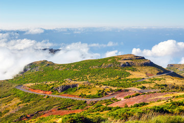 Pico Ruivo and Pico do Areeiro, beautiful mountain landscape, central Madeira, Portugal