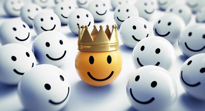 Gelber Smiley mit Krone 1