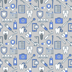 vector pattern in a dental linear style