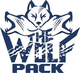 Obraz premium Wolf Pack Grunge Retro