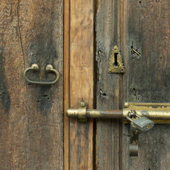 Lock and latch on a door, Zona Centro, San Miguel de Allende, Gu