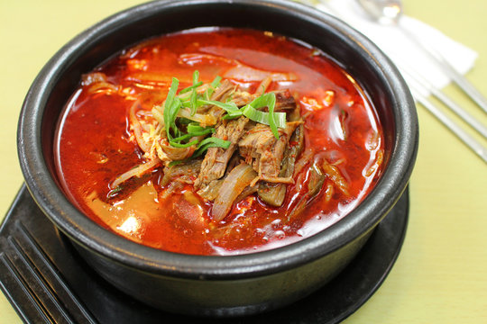 Korean spicy beef soup