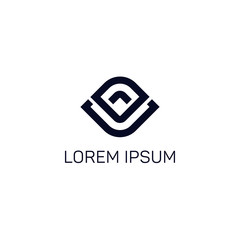 Fototapeta premium Company logo sign. Lines shape vector design