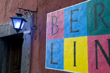 Signage painted on a wall, Zona Centro, San Miguel de Allende, G