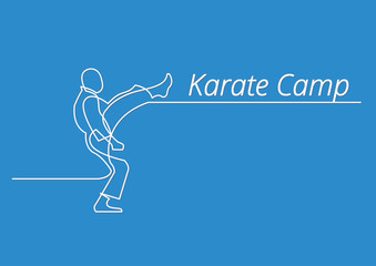 continuous line drawing of karate man © OneLineStock