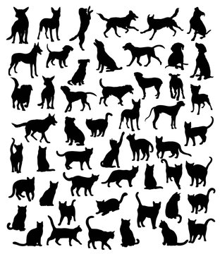 Pet Animal Silhouettes, art vector design