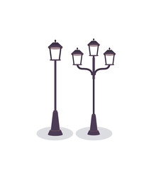 Park lamps icon. Decoration and energy theme. Colorful design. Vector illustration