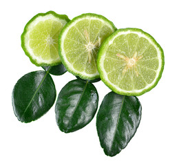 Bergamot fruit on white background.