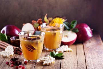 Warm apple cider with spices