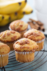 Banana muffins on cooling rack