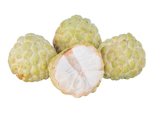 Custards  isolated white background. Sweet fruit of Thailand
