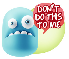 Obraz premium 3d Rendering Sad Character Emoticon Expression saying Don't do t