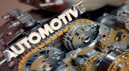 Automotive Engine Powertrain Car Vehicle Automobile 3d Illustrat