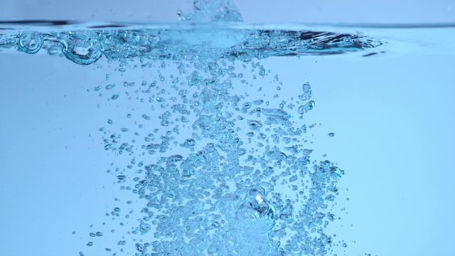 Underwater splash and bubbles in slow motion; shot on Phantom Flex 4K at 1000 fps