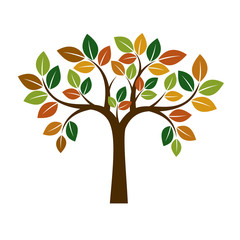 Shape of Color Tree. Vector Illustration.