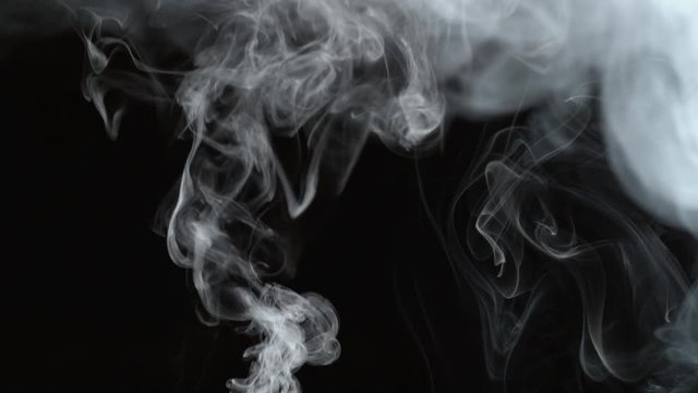 Smoke on black background in slow motion; shot on Phantom Flex 4K at 1000 fps