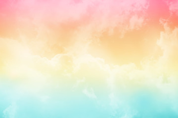 Fototapeta na wymiar soft cloud and sky with pastel gradient color, abstract nature background