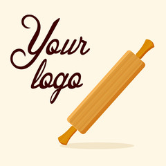 rolling pin ,knead, vector logo, wood, cake shop, eps and jpg.
