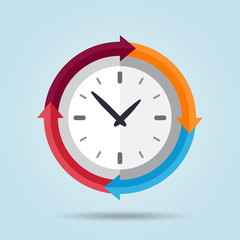 Clock arrow infographic