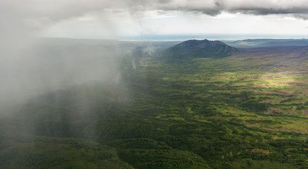 Rain in the Kronotsky Nature Reserve on Kamchatka Peninsula.