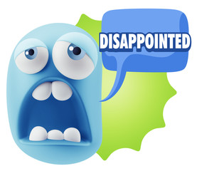 Obraz premium 3d Rendering Sad Character Emoticon Expression saying Disappoint