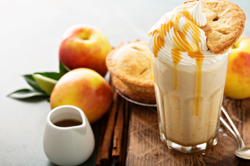 Apple pie milkshake with syrup