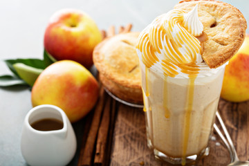 Apple pie milkshake with syrup