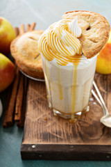 Apple pie milkshake with syrup