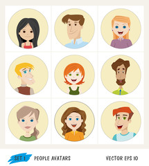 Set of people avatar icons