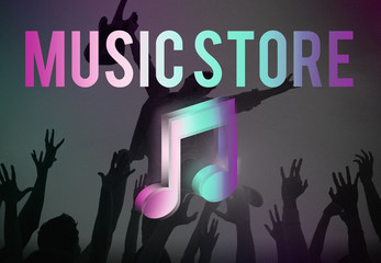 Audio Store Music Note Icon Graphic Concept