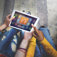 Digital Music Streaming Multimedia Entertainment Online Concept