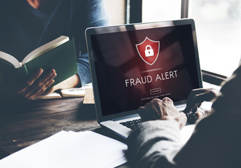 Fraud Alert Caution Defend Guard Notify Protect Concept