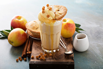 Apple pie milkshake with syrup