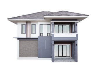 house modern contemporary style isolated on white